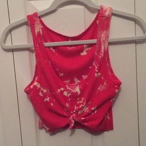 Red and white Tie-dye tank top